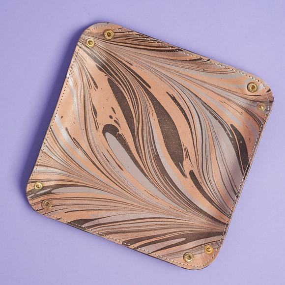 Tribe Alive Leather Marbled Valet Tray New - Picture 4 of 8